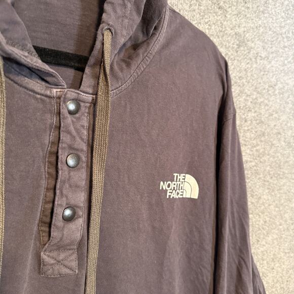 The North Face Sweater Mens 2XL Blue Henley Snap Pullover Sweatshirt Hoodie - Picture 6 of 11